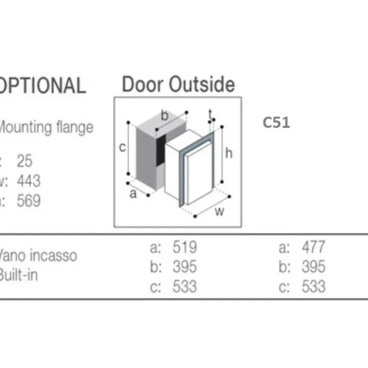 Outlet Vitrifrigo Cadre montage pour C42 & C51