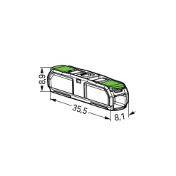 Sale Wago 221 Green Inline 2 entrées en ligne | pack de 10