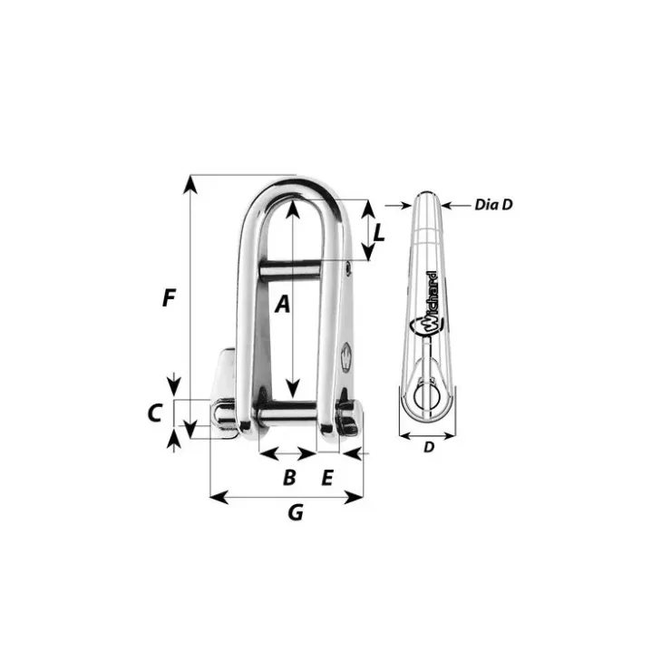 Clearance Wichard Manille inox HR rapide à barrette