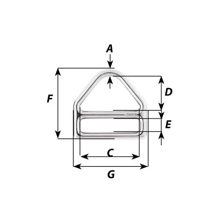 Discount Wichard Triangle à barrette inox 316L