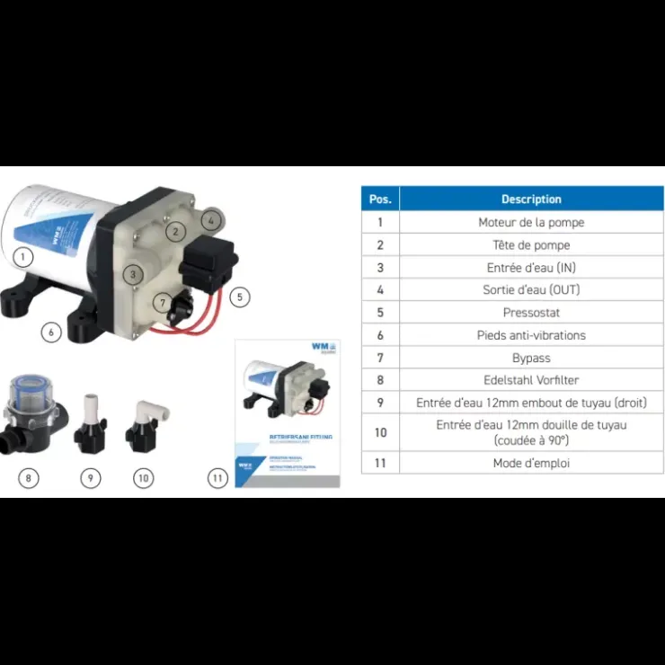 New WM Aquatec Pompe à membrane 11,6 L/min