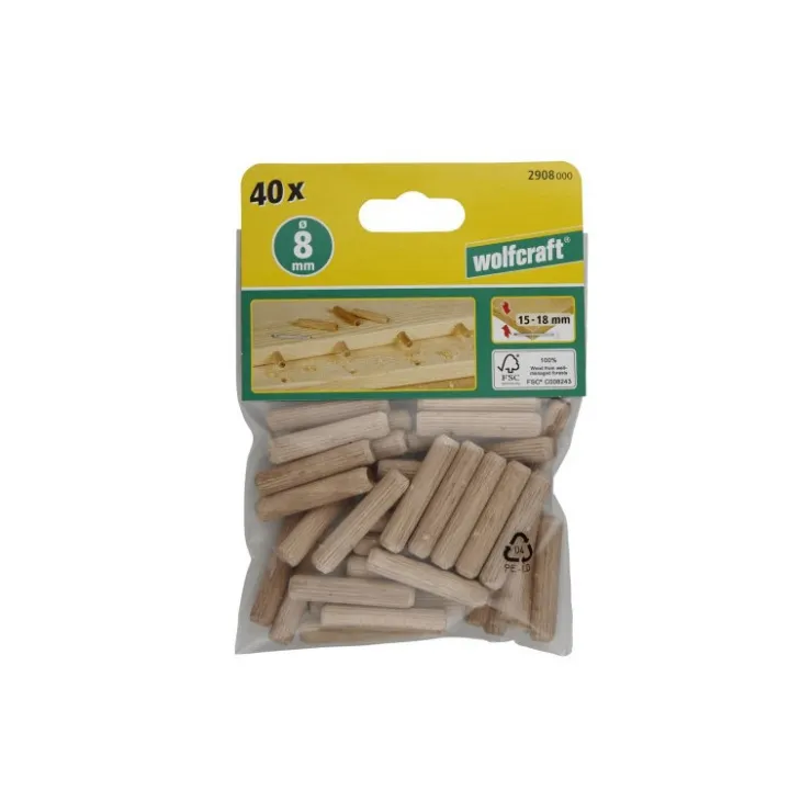 Best Wolfcraft Cheville bois | ø 8 x 40 mm | 40 pièces