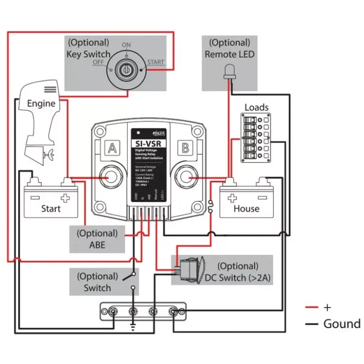 New YIS MARINE SI-VSR Relais sensible à la tension avec isolateur Starter