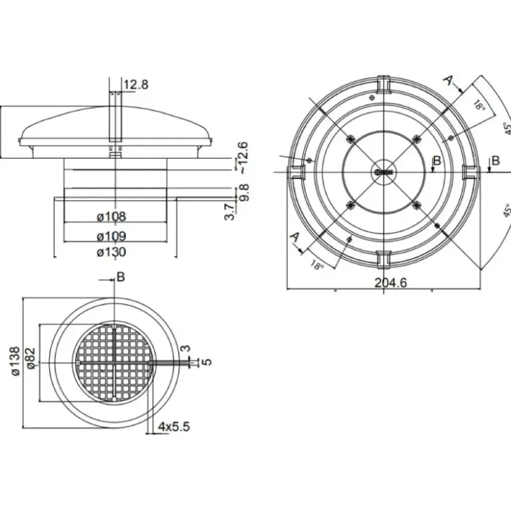 Sale ZADI Aérateur permanent ø 205 mm | aération 28 cm²