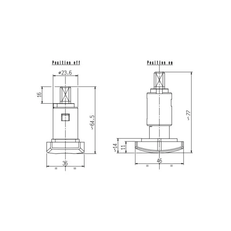 Best ZADI Serrure hexagonale cloison 35 mm Sans barillet
