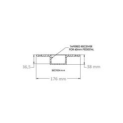Outlet Zwaardvis Base encastré Alu ø 60 mm